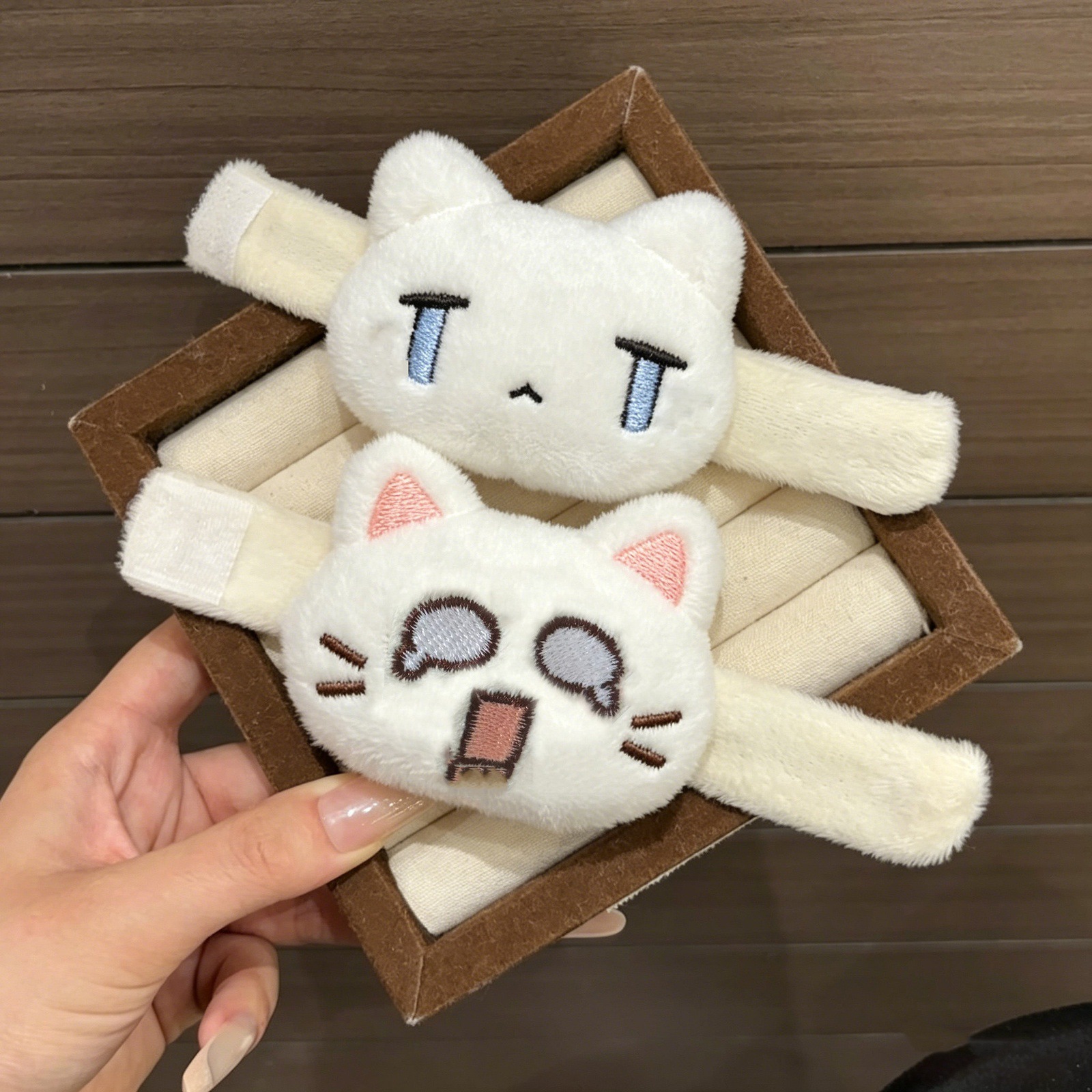 Cute Crying Surprised Cat Plush Toy Backpack Pendant Cartoon Decoration Shoulder Strap Velcro Gift for Friends