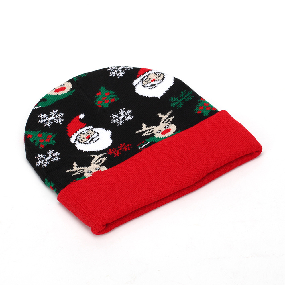 Transfronterizos nuevos fabricantes de sombreros de Jacquard de Navidad para suministrar sombreros de Navidad simples y universales para hombres y mujeres