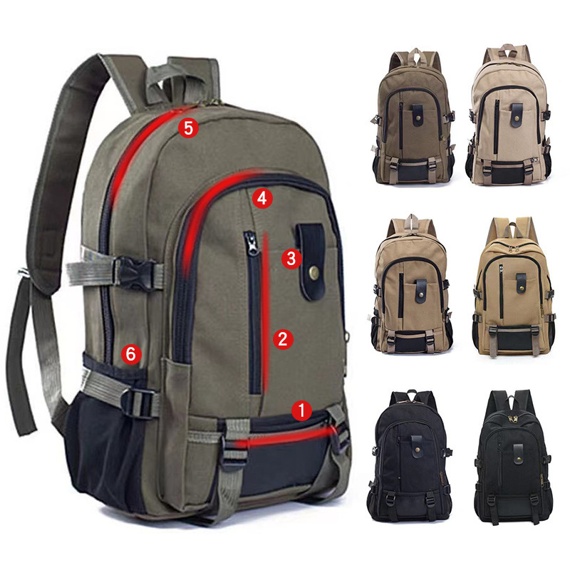 2022 New Men's Backpack Casual Travel Canvas Backpack Large Capacity Fashion Backpack Student School Bag