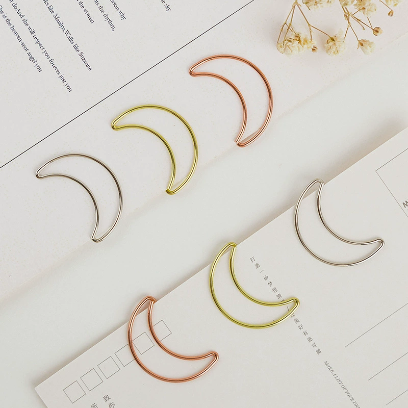 Трансграничные горячие продажи Лунная форма цветная скрепка странная металлическая скрепка книжная закладка креативные канцелярские принадлежности