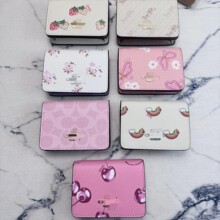 C家新款女士小碎花短款斜挎零钱包简约百搭链条小方包礼盒包装