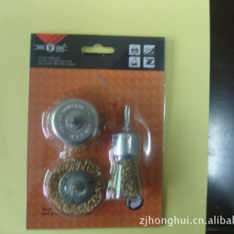 优质钢丝轮孔平5件套 钢丝轮5件套组合刷套装 外贸热销款