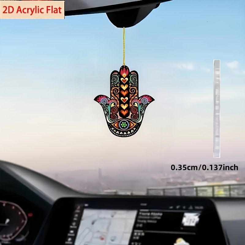 Adornos de mano acrílicos 2D Hamsa, una pieza-Colgante de palma creativo 2D decorativo image 5