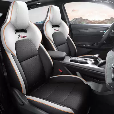 Modelə uyğun (Original) oturacaq örtükləri second-generation Changan X5 Plus seat covers - black-and-gray-standard-version-note-the-model-year-front-row-fully-covered-rear-row-partially-covered