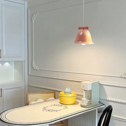 Nordic bedside small chandelier with bow ins style girly cream style lamp bedroom bell children's room small chandelier