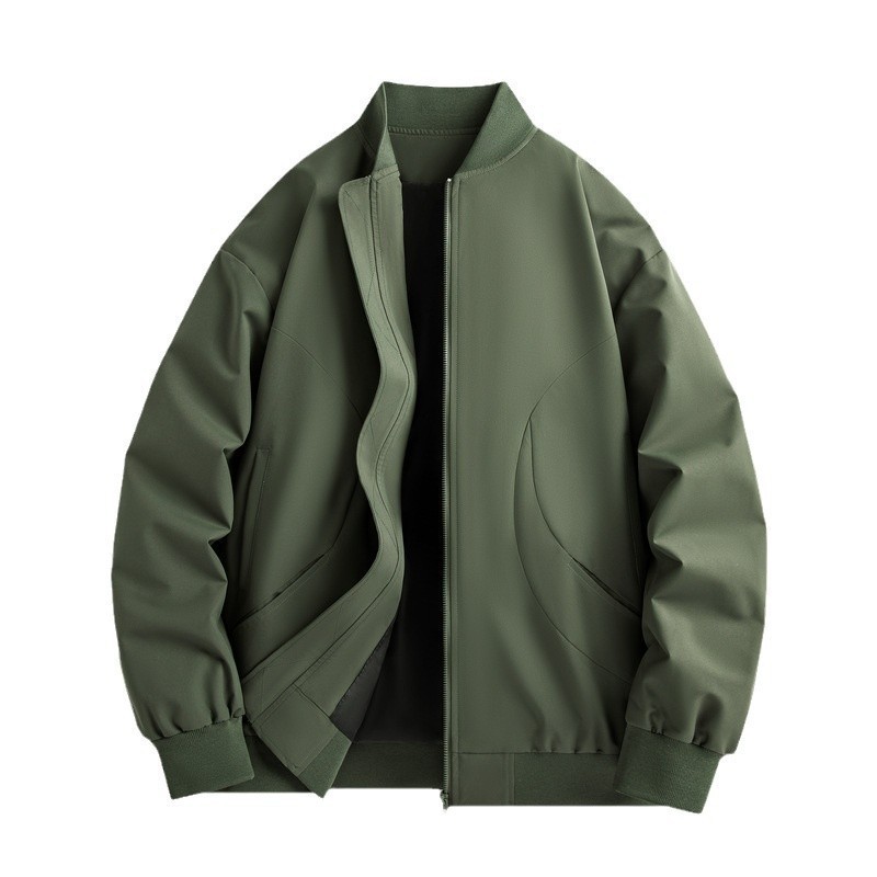 Chaqueta de hombre primavera y otoño casual chaqueta de béisbol estilo americano de moda de estilo general chaqueta de color sólido hombre grande ropa de hombre