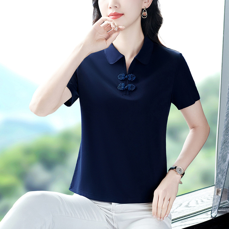 设计感短袖t恤女夏季2025新款宽松百搭别致上衣中年妈妈大码夏装|undefined