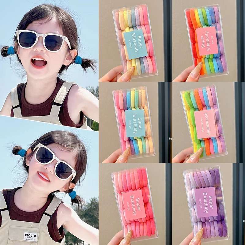 Niños elásticos no lastiman el cabello de la banda de goma de cabello de niñas adornos para el cabello de bebé cabello de pulgar de color anillo de cabello de cabello de cabello