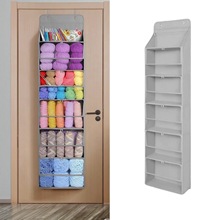 跨境新款门后收纳挂袋6层挂包无纺布防尘收纳架衣柜储物公仔收纳