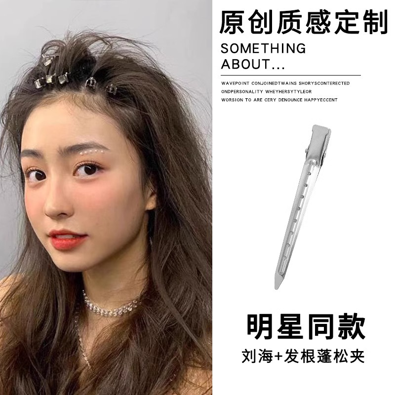 Paquete de prueba: 1 clip de pico de pato plateado.