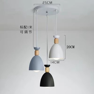 Araña de comedor, barra de bar simple moderna de tres cabezas, mesa de comedor creativa, dormitorio, personalidad, sala de estar, comedor, iluminación nórdica atmosférica