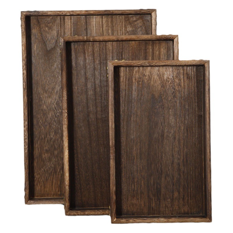 En stock Estilo japonés simple bandeja de té hogar bandeja de madera maciza almacenamiento mesa de té tatami mesa de té posavasos titular de té conjunto de bandeja de té