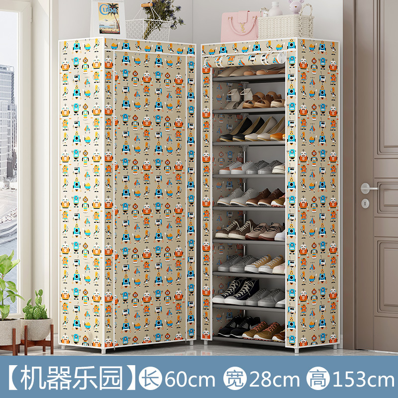 Estante de zapatos de tela de Oxford simple multicapa estante de almacenamiento multifuncional a prueba de polvo en la puerta del dormitorio estudiantil