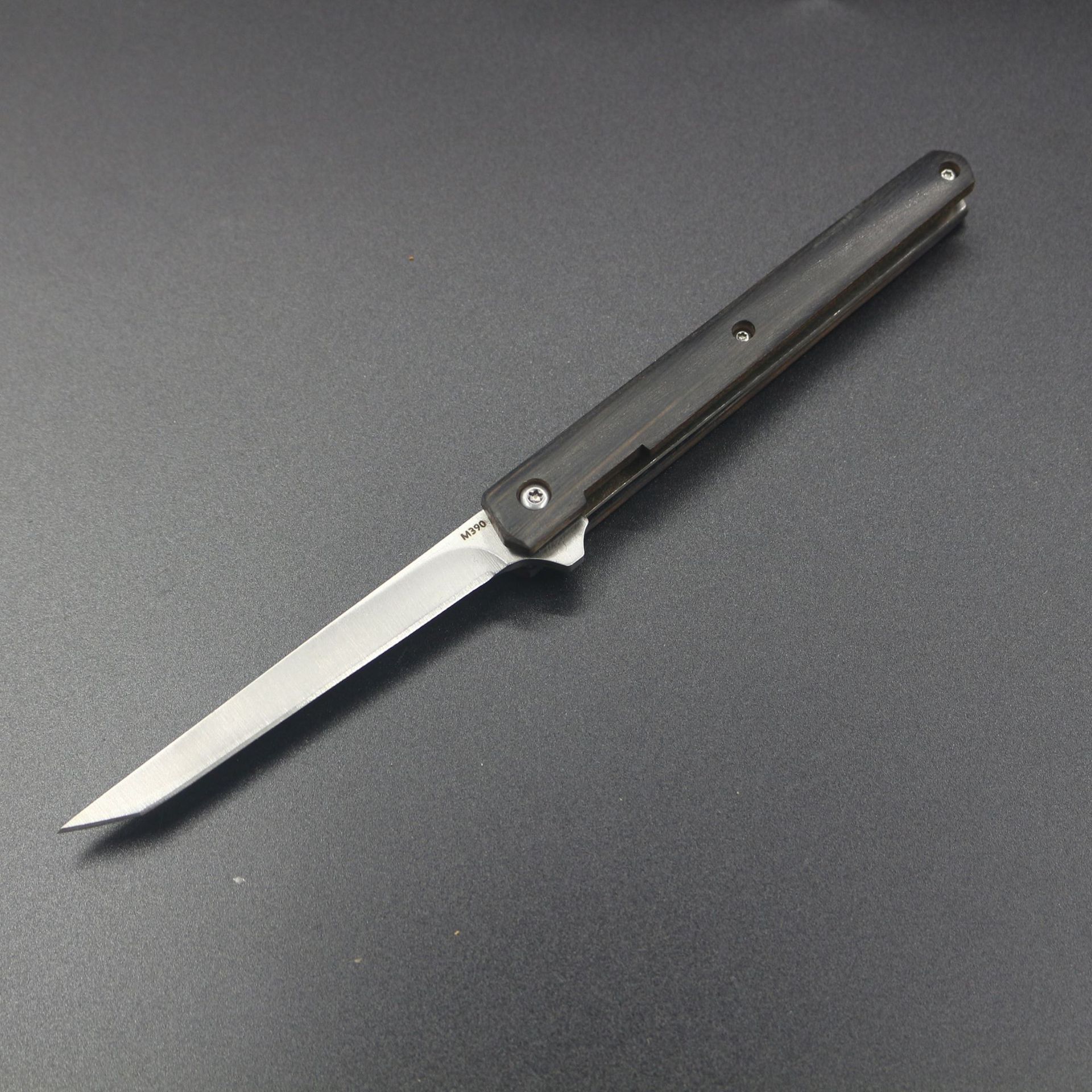 Navaja Plegable Portátil M390 de Acero 3CR13 y Madera para Exteriores