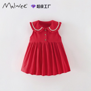 Cross-border malwee girls dress summer new European and American children's princess dress cute little girl dress