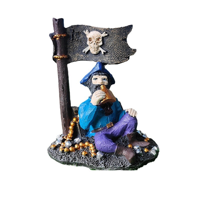 Explosiva decoración de capitán pirata transfronterizo decoración de paisajismo de pecera serie náutica oficina sala de estar regalos