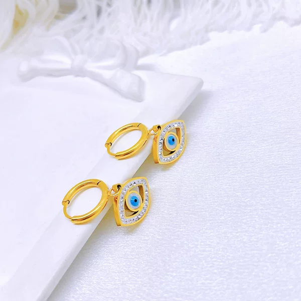 Cross-Border European and American Devil's Eye Earrings Diamond Earrings Irregular Snake Cross Simple Jewelry Wholesale