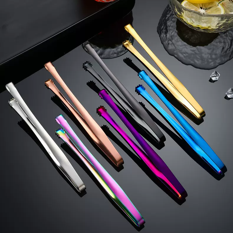 不锈钢冰夹多功能食物夹 15CM带牙冰块夹水果夹方糖夹防滑冰钳