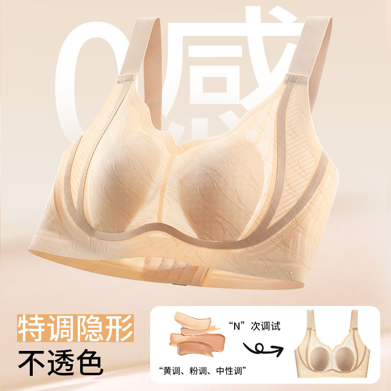 Summer Ultra-Thin Seamless Intimates for Women with Bunny Ears, Big Breasts, Push-Up Support, Anti-Sagging Adjustable Bra