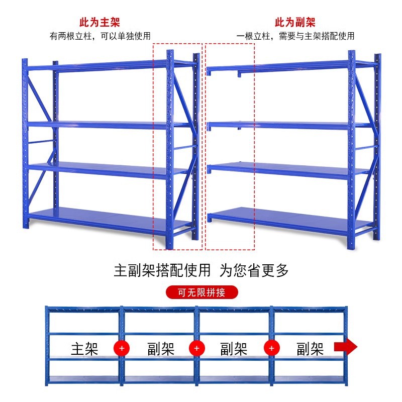 Thickened standard storage shelves iron rack free combination…