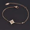 Golden fashionable summer ankle bracelet stainless steel, Korean style, simple and elegant design, pink gold, does not fade