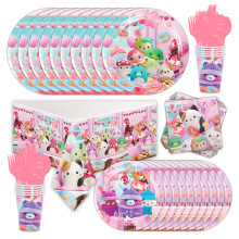 Squishmallows纸盘纸巾桌布毛绒玩具主题套装生日用品派对装饰
