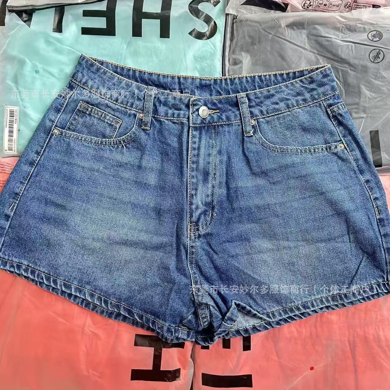 Pantalones Cortos de Mezclilla para Mujer de Mezclilla de Algodón
