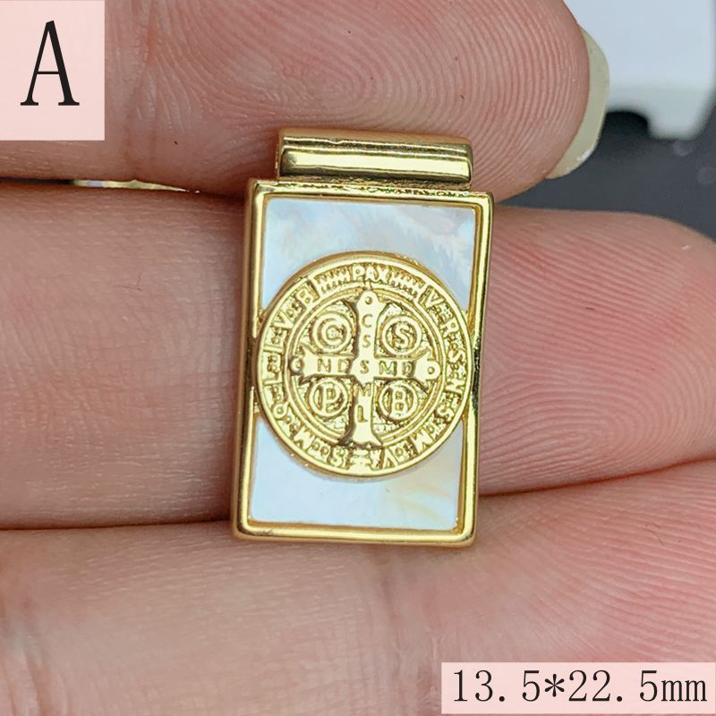 DIY Jewelry Accessories Classification 1 Piece 13.5*22.5mm Copper Shell Human Cross Virgin Mary Pendant