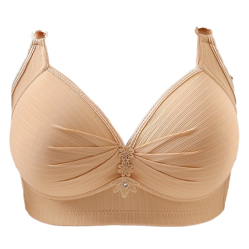 Source manufacturers foreign trade thin mold cup middle-aged and elderly comfortable underwear three-row buckle women's bra bra