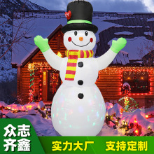 跨境专供现货圣诞节雪人气模LED发光充气节日场地布置装饰气模