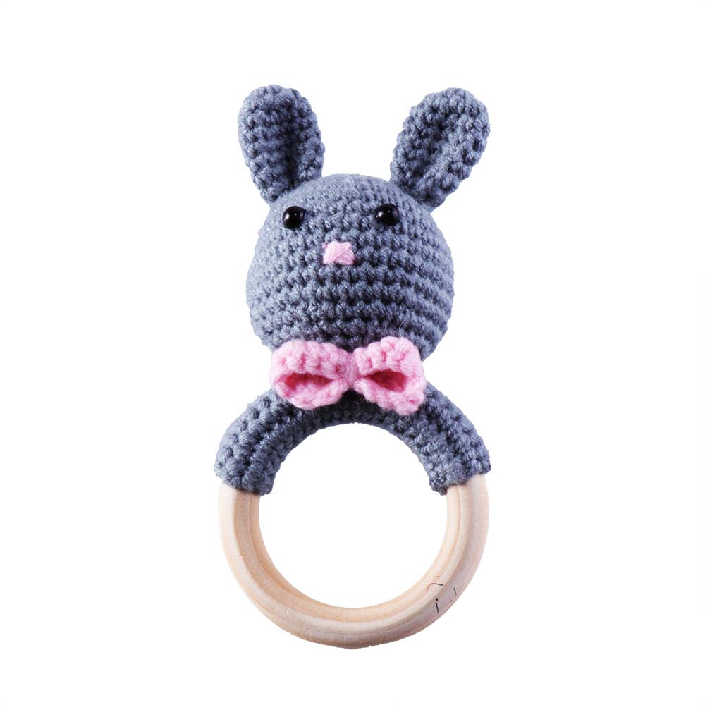 Baby Knitted Rattle Bell Wooden Ring Sounding Rattle Toy Rattle Toy Baby Soothing Doll Hand Crocheted Weaving display picture 27