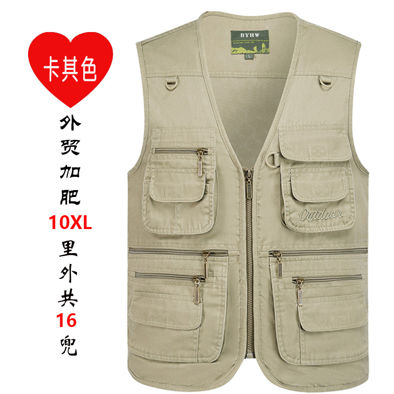 Cajá de verano delgado gran tamaño al aire libre multibolsillo chaleco de cámara reportero de pesca chaleco de herramientas de herramientas de caballo clip