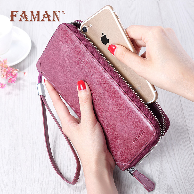 Cartera larga para mujer, bolso de cuero de gran capacidad, cremallera simple, posición de múltiples tarjetas, embrague de muñeca, bolso de tarjeta, bolso de teléfono móvil