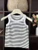 Pure cotton vest-black and white stripes