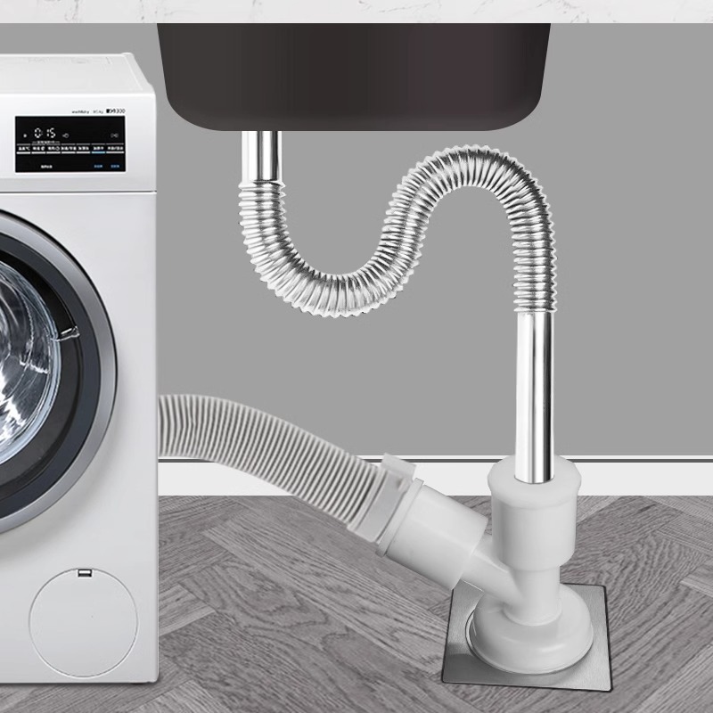 Washing Machine Drain Pipe Three-Way Connector Floor Drain Connector Sewer Anti-Odor Drainage Pipe Y Three-Way Two-In-One