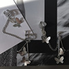 Brand long earrings, ear clips with tassels, chain