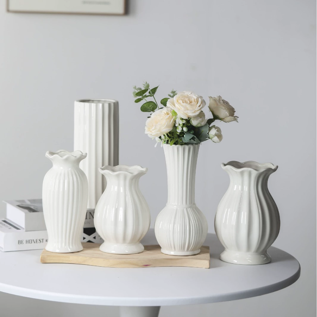 Сетка красная минималистская белая ваза современная ретро цветочная композиция украшения гостиная столовая украшения минималистичные ins трансграничные