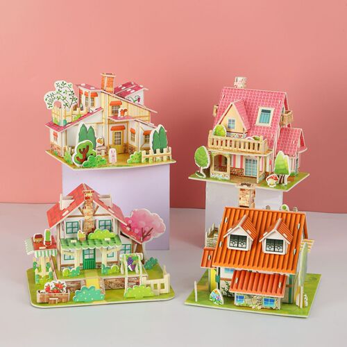 Children's three-dimensional puzzle wholesale 3D model parent-child interactive puzzle paper assembled house toy boys and girls gifts