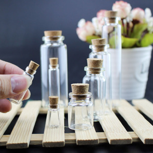 10 Wishing Bottles, Sand Bottles, Wall Decoration Ornaments, Small Fetal Hair Wooden Cover Glass Bottle Pendants, Fetal Hair Wish Bottles