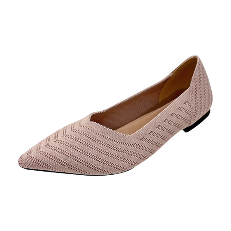 Damen Strick Ballerinas Im Princess Style Flache Loafer_voghion.com