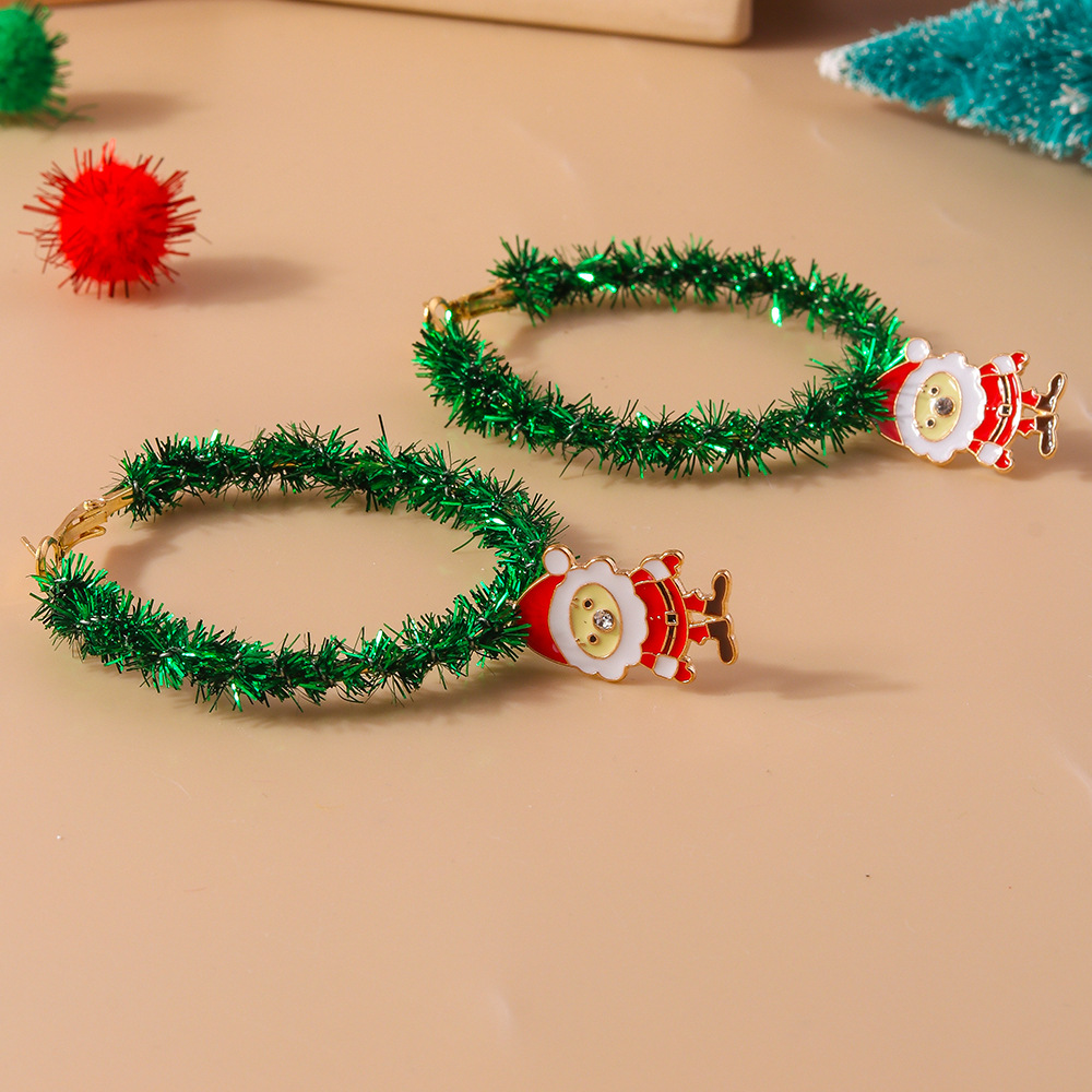 13g Weight Alloy Ear Needle Material Earrings Classification 1 Pair Quantity Holiday, Festival Occasion Plastic Material Christmas Festival Christmas Tree, Santa Claus Pattern Women's Gender Cute, Classic Style Style 1 Pair Christmas Cute Classic Style Christmas Tree Santa Claus Plastic Earrings 32