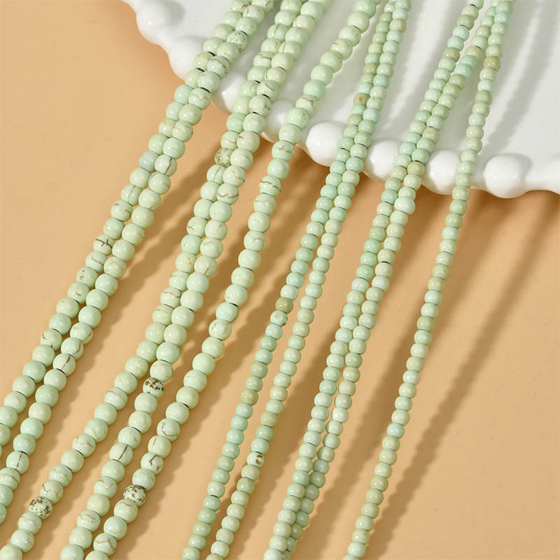 55g Weight Beads Jewelry Making Type DIY Jewelry Accessories Classification 100 PCS/Package Quantity turquoise Material Round Pattern Vacation, Simple Style Style 100 PCS/Package Turquoise Round DIY Jewelry Accessories Beads 9
