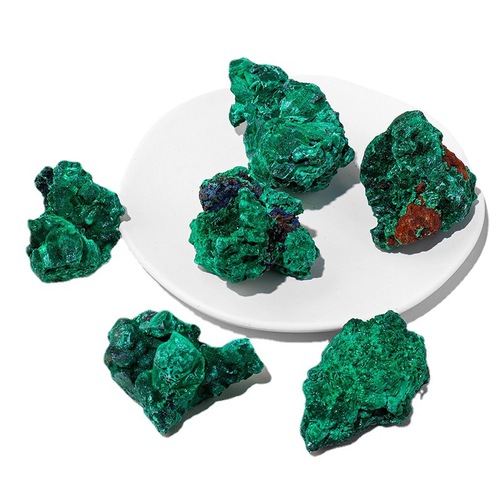 Natural crystal malachite raw stone mine mark ornaments radial mineral crystal home flower pot fish tank decorative ornaments