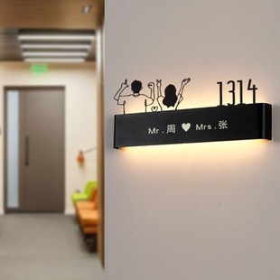 Home Door Luminous Home Number Plate Charging LED Room Number Plate Cute Creative Sign Modern Jane