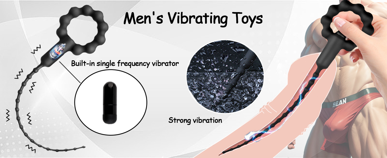 Silicone Urethral Insert Stick with 10 Vibration Modes, Button Control, 260mm — detail image 8