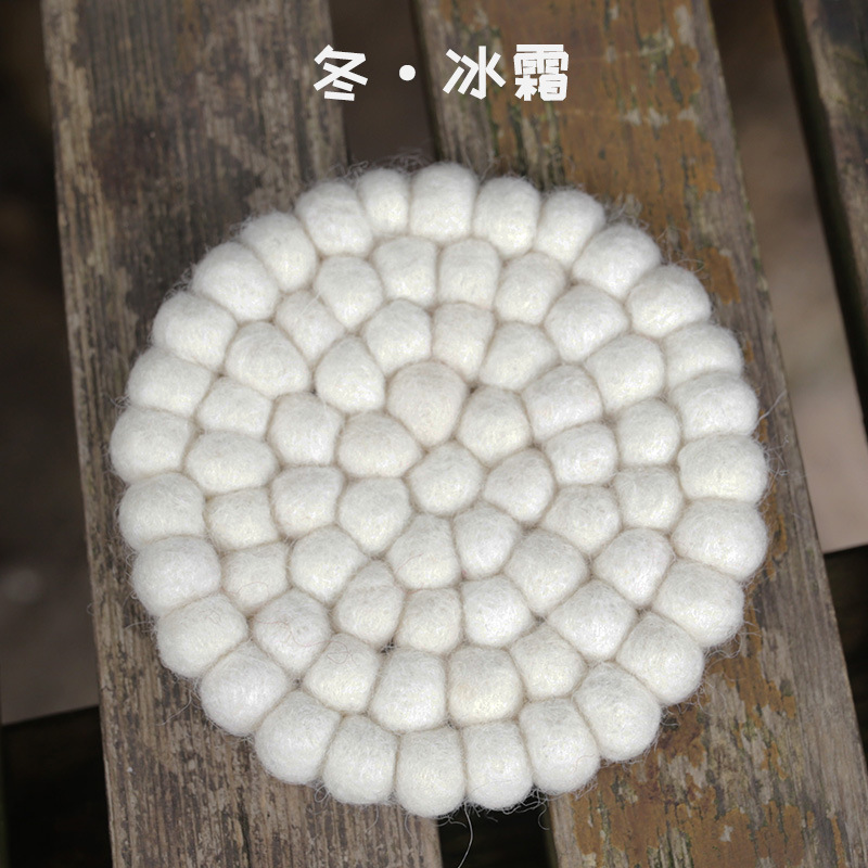 Four Seasons serie de fieltro de lana de montaña placemat ins estilo lindo estera de aislamiento regalo creativo regalo de mano hogar pantalla