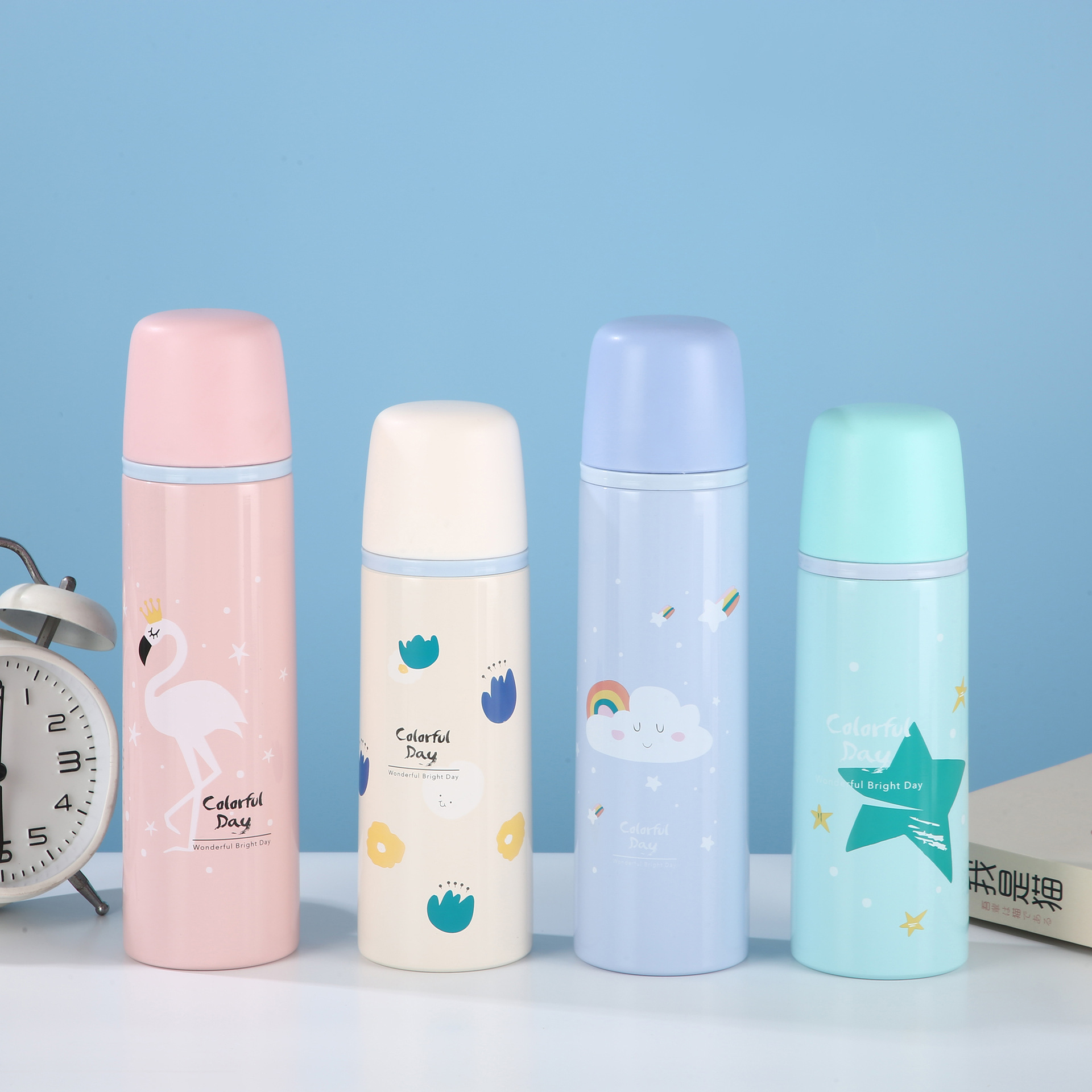 Nueva taza de aislamiento de bala de alto valor para hombres y mujeres 304 tazas de acero inoxidable de dibujos animados de estudiantes tazas de agua