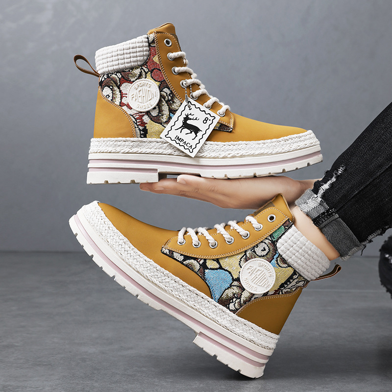 Zapatos de hombre invierno 2024 nuevas botas Martin, zapatos de skate de alta altura para hombres, zapatos deportivos casuales para hombres, zapatos de moda para hombres