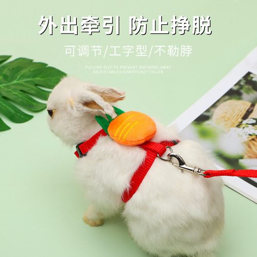 Rabbit Harness Pet Leash Cartoon Fruit Cat I-shaped Harness When Going Out to Walk Rabbit Rope