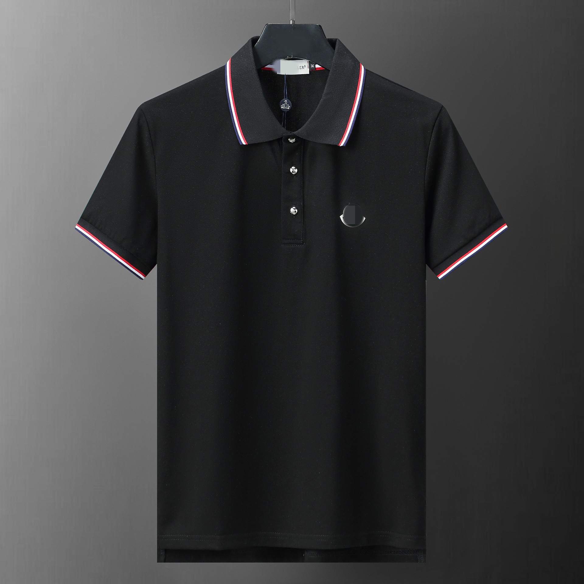 Cross-border correcto versión 25 nuevos polos hombres color sólido negocios casual jacquard solapa de punto de manga corta cabello 1